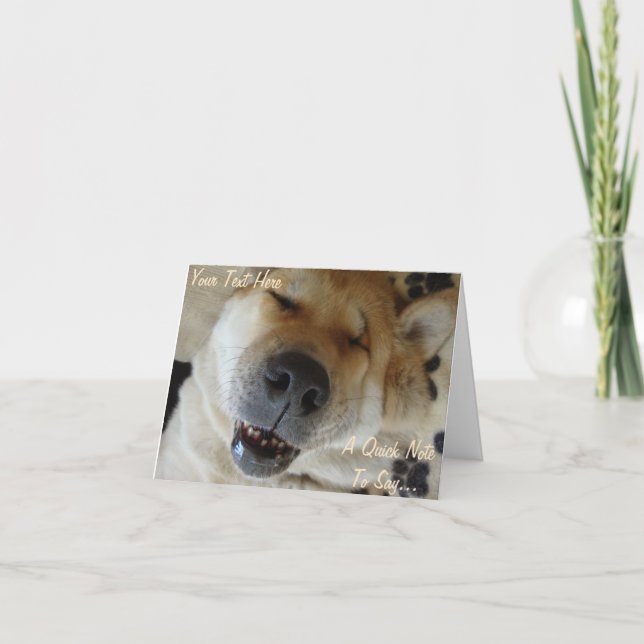 lustiges japanisches akita mit goofy-lächelndem Fo Karte (Vorderseite)