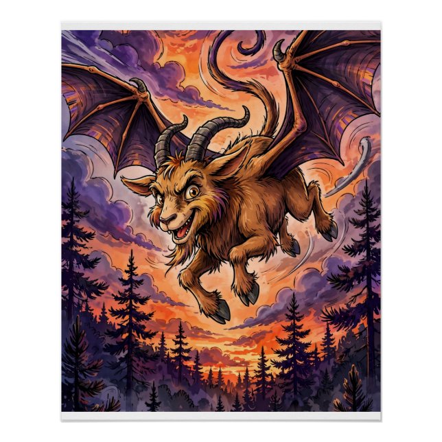 Lustiges Jersey-Teufel-Kryptid-Poster Poster (Vorderseite)