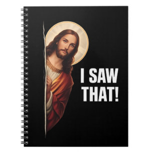 Lustiges Jesus "Ich habe das gesehen" christliches Notizblock