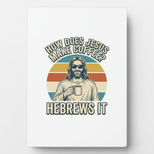 Lustiges Jesus Kaffee Vintage Gravur Shirt Design_ Fotoplatte