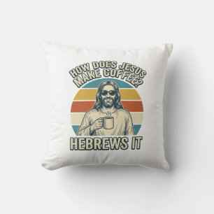 Lustiges Jesus Kaffee Vintage Gravur Shirt Design_ Kissen