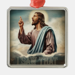 Lustiges Jesus-Meme-Zitat Ich Sah Das Christentum Ornament Aus Metall