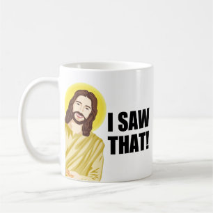 Lustiges Jesus-Meme-Zitat Ich sah das Christlich Kaffeetasse