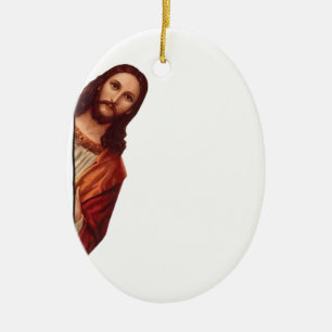 Lustiges Jesus-Meme-Zitat, ich sah, dass Jesus Keramik Ornament