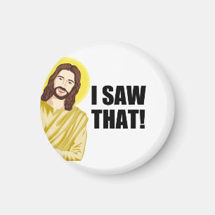 Lustiges Jesus-Meme-Zitat, ich sah, dass Jesus Magnet