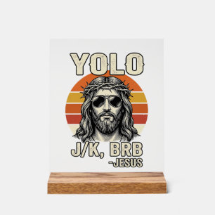 Lustiges Jesus Vintage-Sonnenuntergang-Gravur-Zita Acrylschild