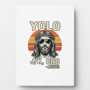 Lustiges Jesus Vintage-Sonnenuntergang-Gravur-Zita Fotoplatte