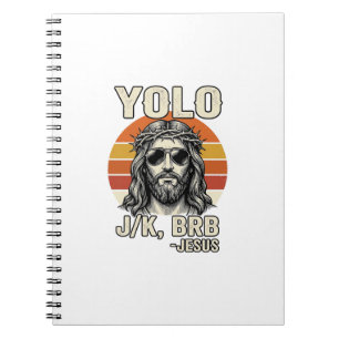 Lustiges Jesus Vintage-Sonnenuntergang-Gravur-Zita Notizblock