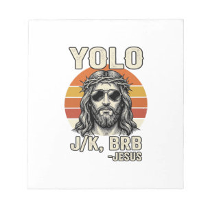 Lustiges Jesus Vintage-Sonnenuntergang-Gravur-Zita Notizblock