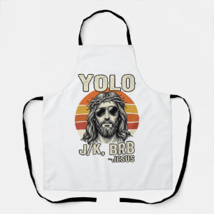 Lustiges Jesus Vintage-Sonnenuntergang-Gravur-Zita Schürze