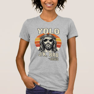 Lustiges Jesus Vintage-Sonnenuntergang-Gravur-Zita T-Shirt
