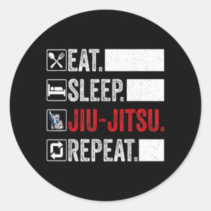 Lustiges Jiu Jitsu für Männer Frauen Kinder Brasil Runder Aufkleber