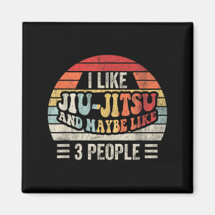Lustiges Jiu-Jitsu und vielleicht 3 Personen Retro Magnet