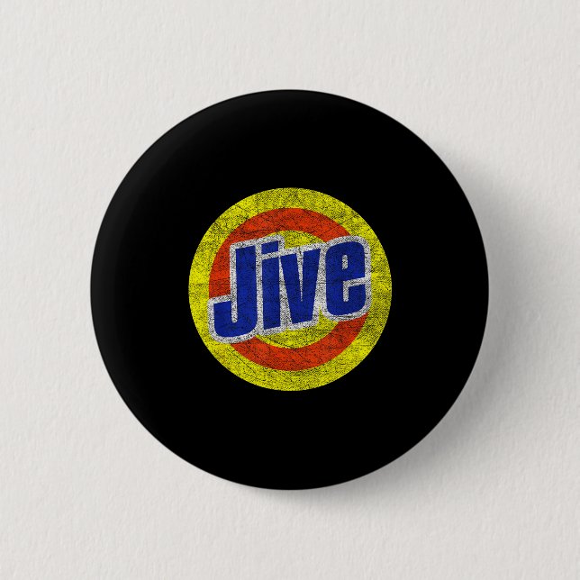 Lustiges Jive-Retro-Logo für laute Münder Button (Vorderseite)