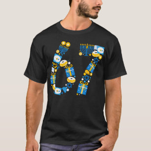 Lustiges jüdisches Meme 67 Hanukkah-Paar passende T-Shirt