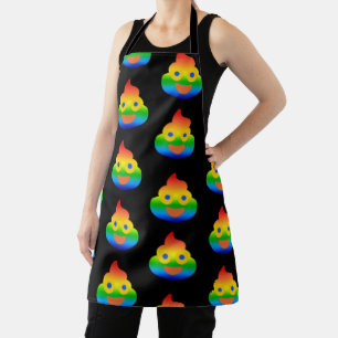 Lustiges Kacka-Emoji Regenbogenfarbe Lächelnde Ges Schürze