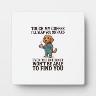 Lustiges Kaffee-Hund Vintage Gravur Shirt Design_1 Fotoplatte