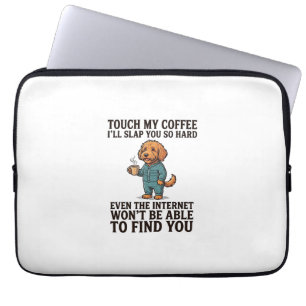 Lustiges Kaffee-Hund Vintage Gravur Shirt Design_1 Laptopschutzhülle