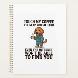 Lustiges Kaffee-Hund Vintage Gravur Shirt Design_1 Planer