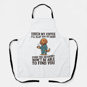 Lustiges Kaffee-Hund Vintage Gravur Shirt Design_1 Schürze