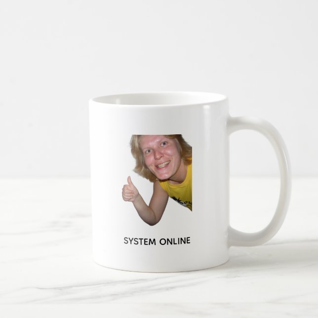 Lustiges Kaffee-Ladesystem Online Meme Tasse (Rechts)