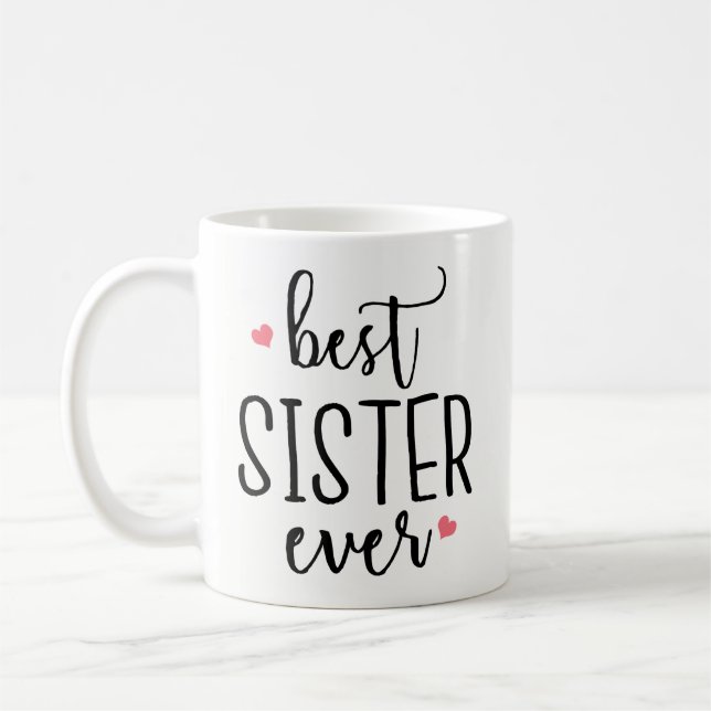 Lustiges Kaffee-Tassen-Geschenk - beste Schwester Tasse (Links)