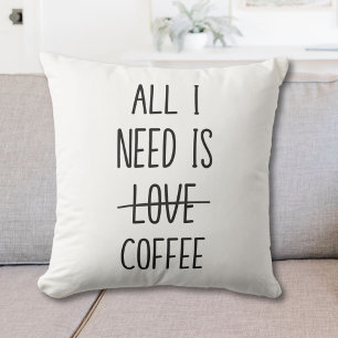 Lustiges Kaffee-Zitat Einfach Minimalistisch Kissen