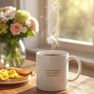 Lustiges Kaffee-Zitat Moderne Trend-Typografie  Kaffeetasse