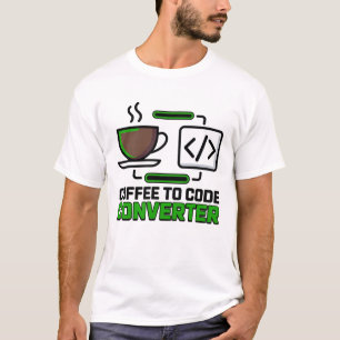 Lustiges Kaffee-zu-Code-Konverter-Programmierer-T- T-Shirt