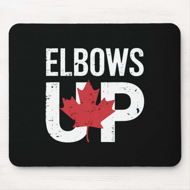 Lustiges Kanada-Meme reckt die Ellenbogen hoch  Mousepad (Vorne)