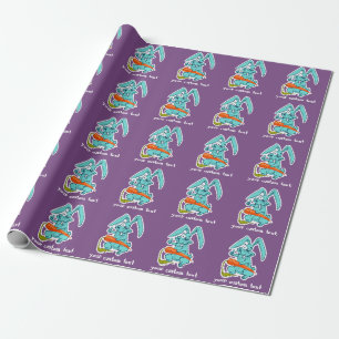 lustiges Kaninchen mit karottensüßem Cartoon Geschenkpapier