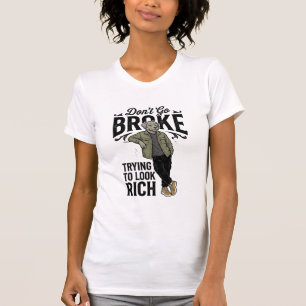 Lustiges kaputtes aber reiches Vibes Vintage-Hund- T-Shirt