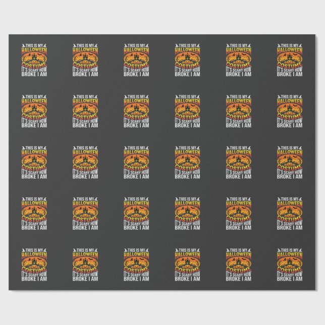 Lustiges kaputtes Halloween-Kostenümdesign für ein Geschenkpapier (Flach)