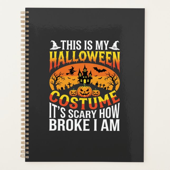 Lustiges kaputtes Halloween-Kostenümdesign für ein Planer (Vorderseite)
