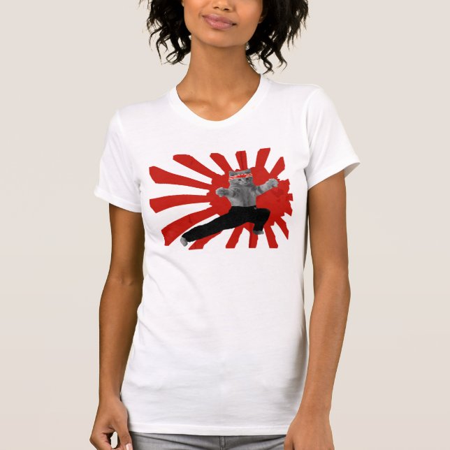lustiges Karate Kätzchen T-Shirt (Vorderseite)