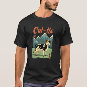 Lustiges Kat-tle-Katze-Kuh-Hybrid-Design T-Shirt