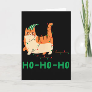 Lustiges Katz Ho-ho-ho Weihnachts-Shirt Karte