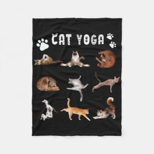 Lustiges Kätzchen Katzenliebhaber Yoga-Übungen Män Fleecedecke