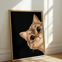 Lustiges Kätzchen mit großen Augen Poster