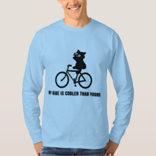 Lustiges Katze-auf-Fahrrad-T-Shirt Cooles Radfah T-Shirt