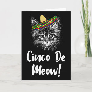 Lustiges Katze Kätzchen Miauw Cinco De Mayo T-Shir Karte