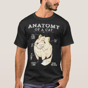 Lustiges Katzen-Anatomie-Kätzchen-Katzenliebhaber- T-Shirt