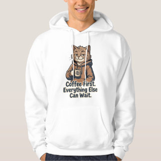 Lustiges Katzen-Café-Liebhaber-Design – Erst Kaffe Hoodie