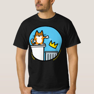 Lustiges Katzen-Cartoon Keine Könige Protestkundge T-Shirt