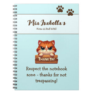 Lustiges Katzen-Danke-Pfoten-Notizbuch anpassbar  Notizblock