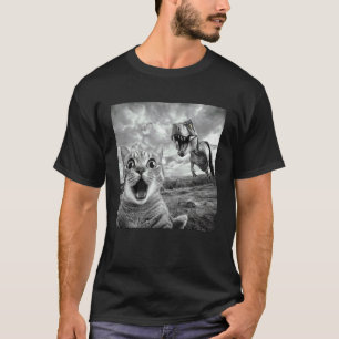 Lustiges Katzen-Dinosaurier-Selfie-Meme Schockier T-Shirt