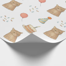 Lustiges Katzen-Geburtstags-Geschenkpapier