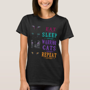Lustiges Katzen-Kriegers-T-Shirt, essen T-Shirt