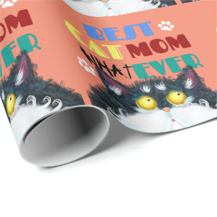 Lustiges Katzen-Mama-Humor-Design für Katzeneltern Geschenkpapier