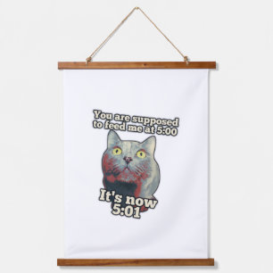 Lustiges Katzen-Meme für Katzenmenschen und Katzen Wandteppich Mit Holzrahmen